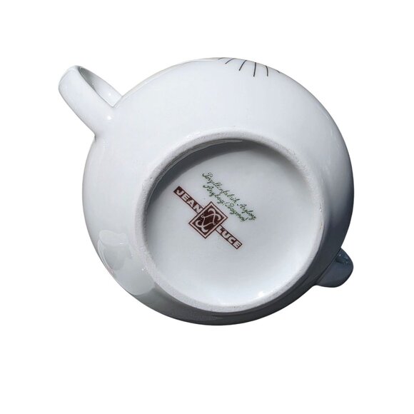 Jean Luce Art Deco Mid Century Teapot Pink/Black Starburst Pattern 1960's - Picture 2 of 5